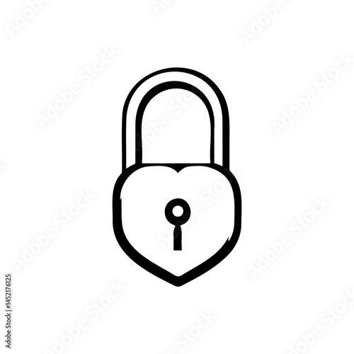 Stylized heart-shaped padlock icon, conveying security, protection, and love