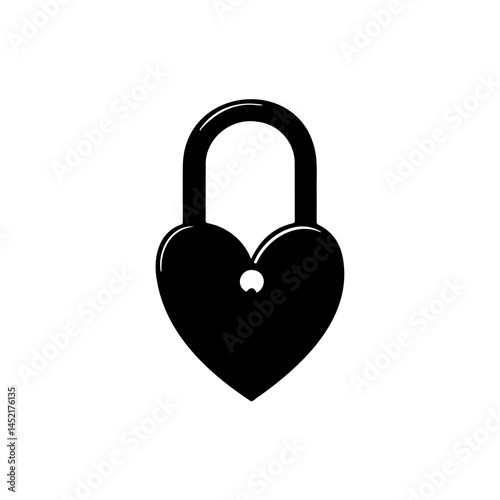 Heart-shaped padlock icon representing love, security, and romantic commitment