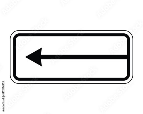 Action Direction Panel for Prohibition Signs – Leftward Restriction – High-Quality Vector Stock Image