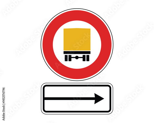 No Dangerous Goods Transport Sign with Rightward Action Direction – High Quality Vectorial Stock Image