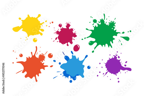 Watercolor Paint Splashes and Ink Blots Collection – Colorful Artistic Elements for Design