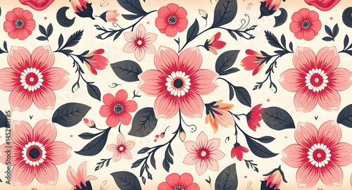 seamless pattern with embroidery pattern
