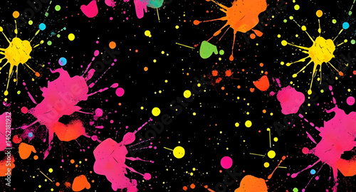 colourful splash seamless pattern with embroidery pattern vector