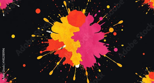 colourful splash seamless pattern with embroidery pattern vector