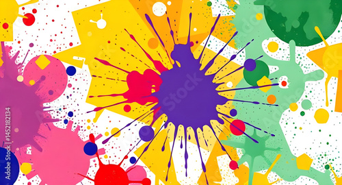 colourful splash seamless pattern with embroidery pattern vector