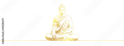 Golden statue of Buddha meditating