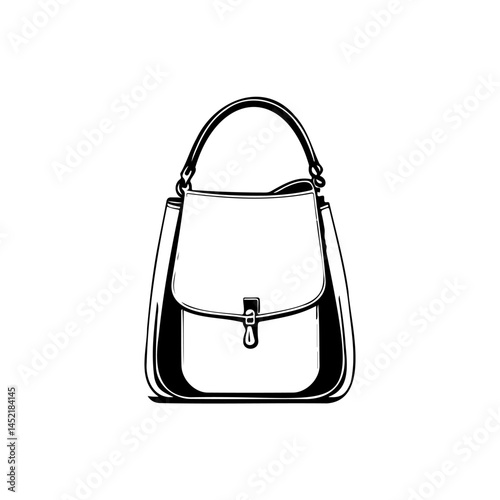 Elegant handbag illustration showcasing minimalist design and stylish fashion accessory