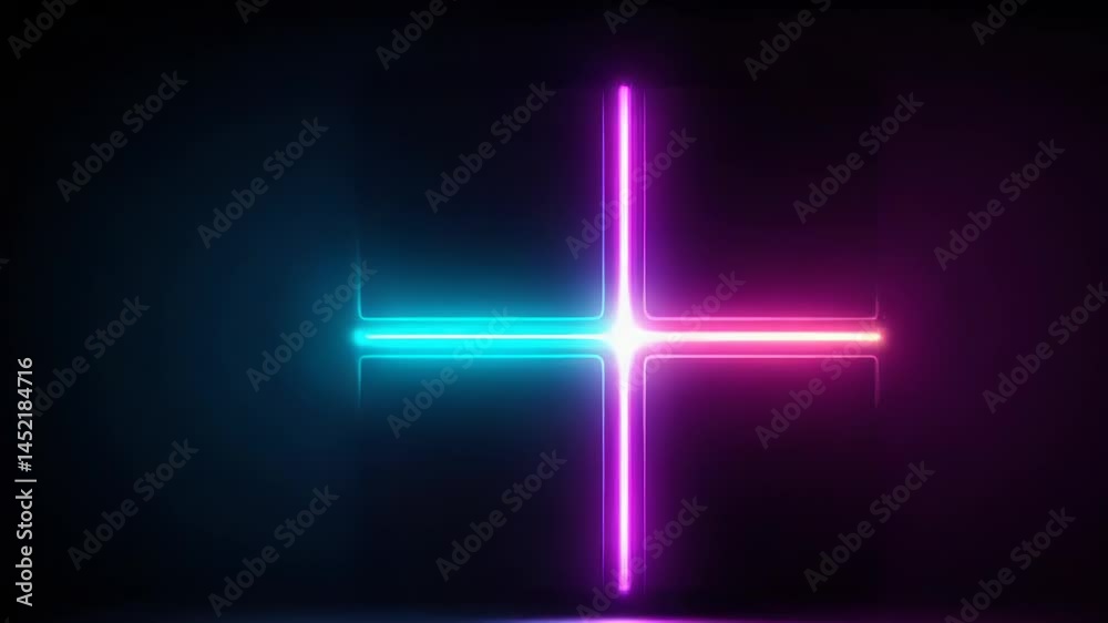 Abstract neon geometric composition of glowing lines Abstract neon geometric composition of glowing lines