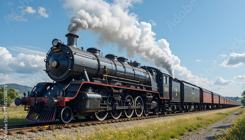 steam train in the countryside