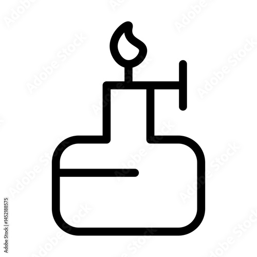 bunsen burner line icon