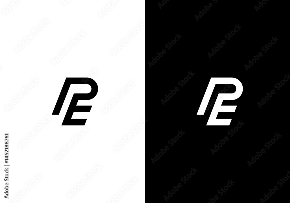 Obraz premium PE, EP letter monogram logo