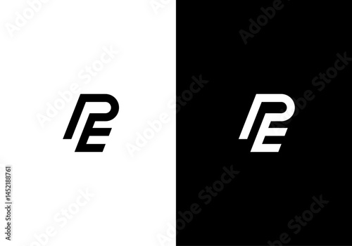 PE, EP letter monogram logo