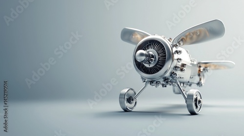 A detailed close-up of an aircraft engine showcasing its intricate design.