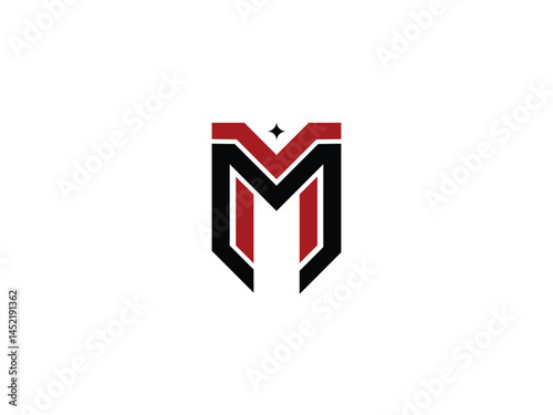 Modern Monogram M Letter Logo Design Bold Tech Style Brand Identity,  design logo monogram letter double M. 