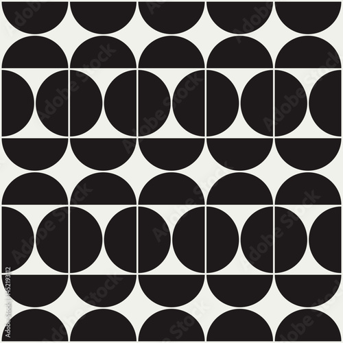 Mid century modern half circles pattern vector. Graphical illustration for a unique wall decor, textiles and interior design.