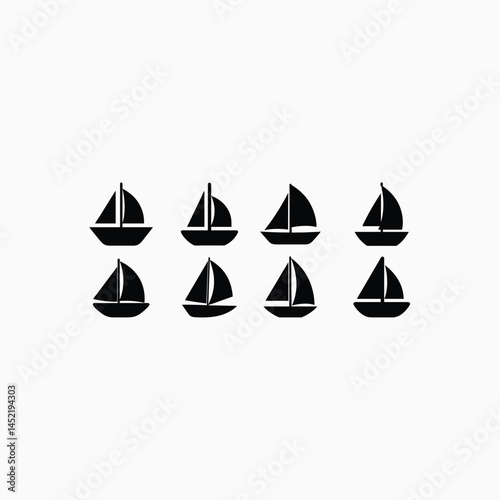 Sailboat icon set vector template