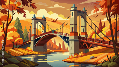 Suspended strong in autumn’s glow,
Where Avon’s winding waters flow.
A masterpiece from age gone by,
Still reaching proudly toward the sky.