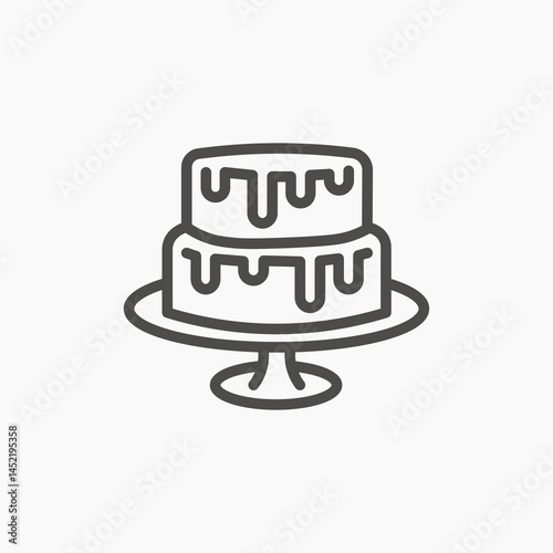 Two tier cake vector icon dessert cake shop design element