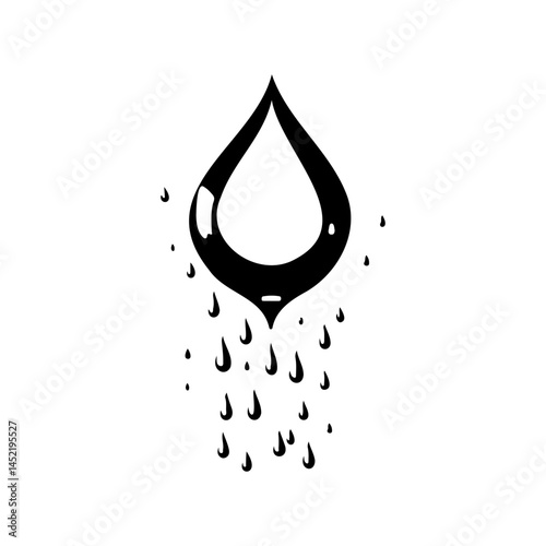 Stylized water droplet emblem, embodying purity and natural element representation
