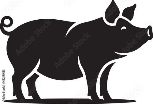 Pig Vector Silhoette Single Collection