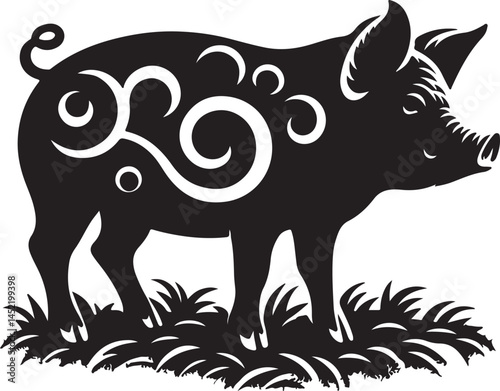 Pig Vector Silhoette Single Collection