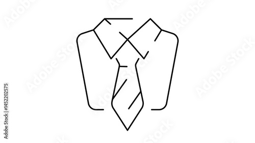 Business Shirt and Tie – Minimal Line Style Motion Graphic for Corporate and Office Projects