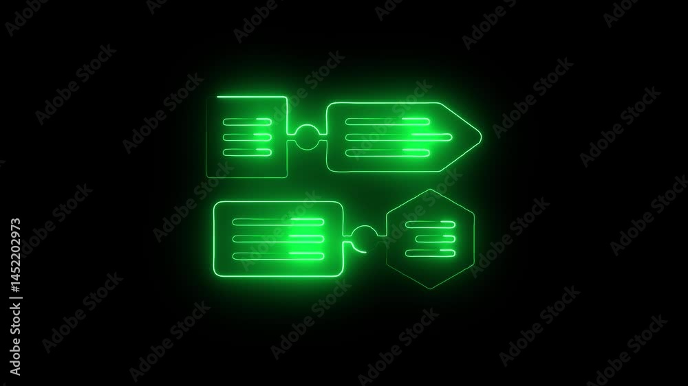 Glowing neon infographic icon isolated on black background.HD Video motion graphic animation Glowing neon infographic icon isolated on black background.HD Video motion graphic animation