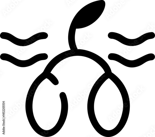 Black background features a vector illustration of a bicycle symbol, a simple icon for sport or cycle design