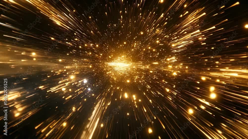Explosive Cosmic Burst with Radiant Light and Glittering Stars Explosive Cosmic Burst with Radiant Light and Glittering Stars