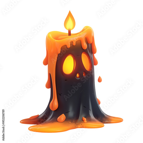 Black candle with eyes, Halloween theme