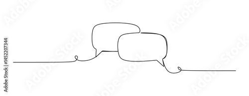 continuous single line drawing of speech bubbles  line art vector illustration