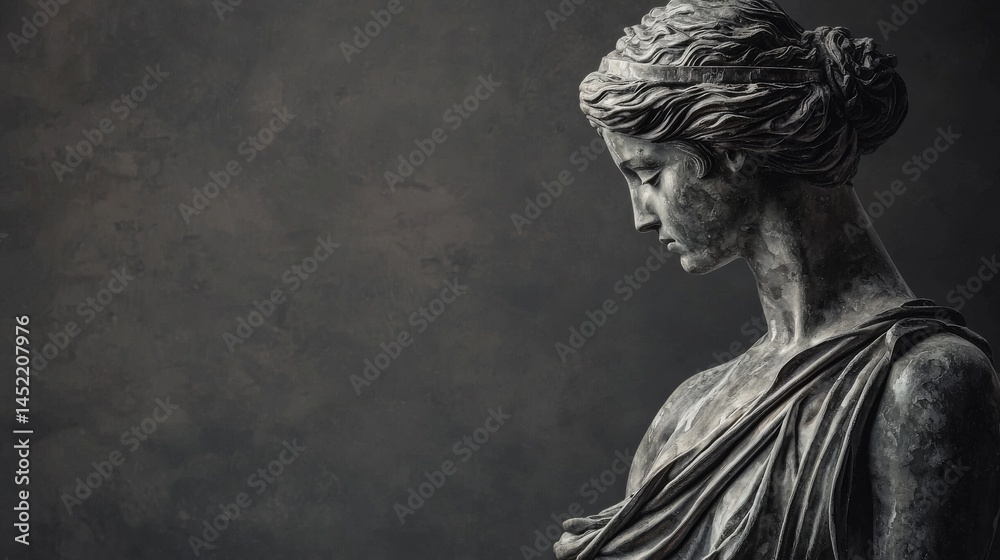 Fototapeta premium Elegant ancient statue capturing grace and beauty in timeless artistry.