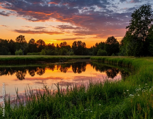 sunset on the lake