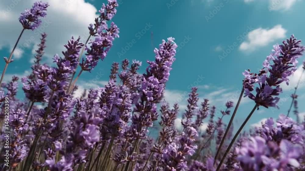 A purple lavender field, showcases the beauty of nature with its fragrant flowers in full summer bloom.