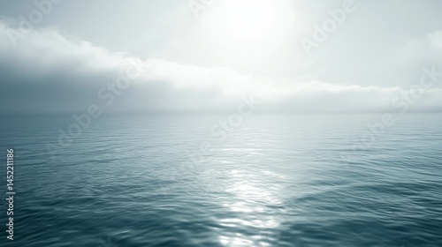 Wallpaper Mural Serene ocean view under soft sunlight and gentle clouds reflecting on calm water. Torontodigital.ca