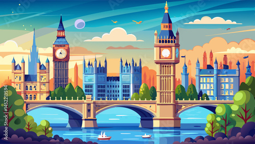 Big Ben and westminster bridge in London