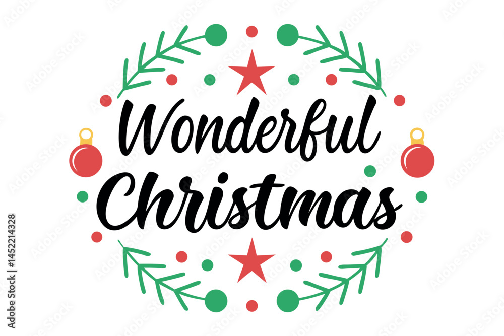 Obraz premiumMerry Christmas typography vector illustration.