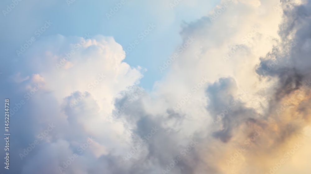 Soft clouds floating in a gradient sky with peaceful atmosphere and natural color transition. Soft clouds floating in a gradient sky with peaceful atmosphere and natural color transition.