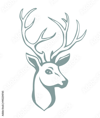 Beautiful noble deer. Vector drawing