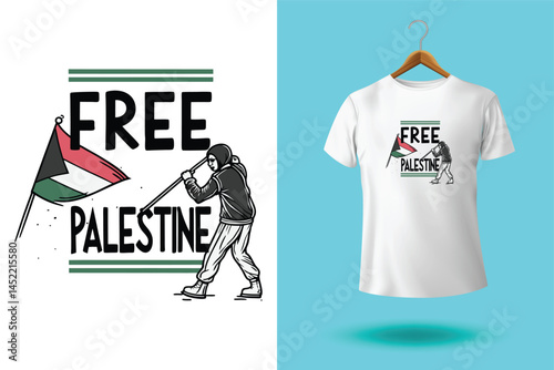 free free palestine flag t-shirt design vector banner