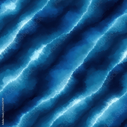 Obraz na płótnie Seamless pattern of abstract blue waves creating calming oceanic texture w salonie
