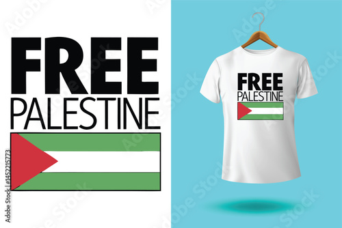 free free palestine flag t-shirt design vector banner