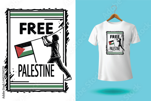 free free palestine flag t-shirt design vector banner