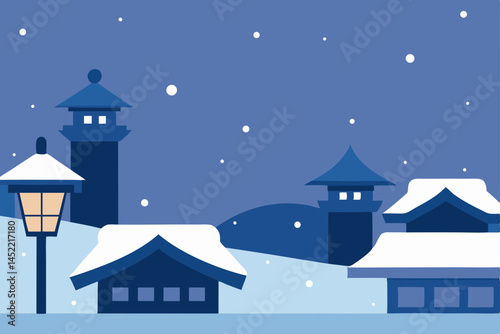 winter night landscape