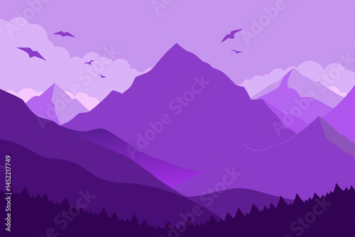 sunset in mountains