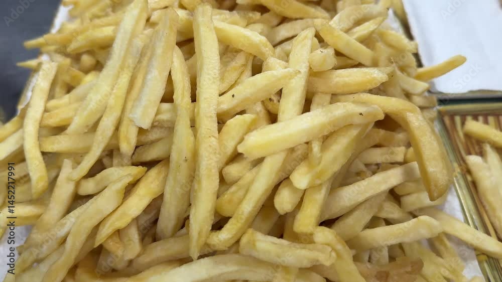 French fries, rotation in circle. close-up. fast food French fries, rotation in circle. close-up. fast food