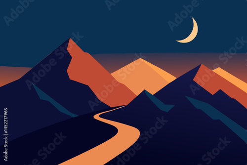 sunset in mountains