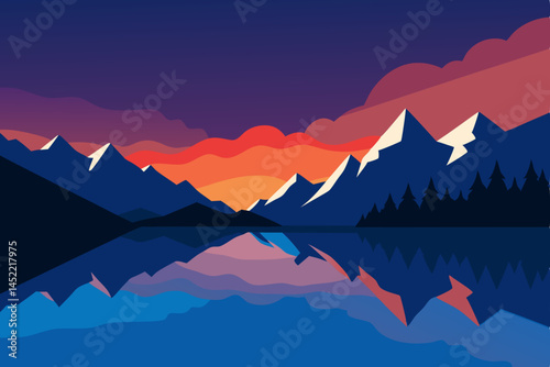 mountains in the morning