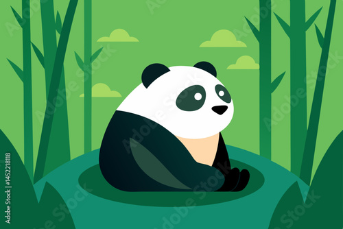 panda in bamboo