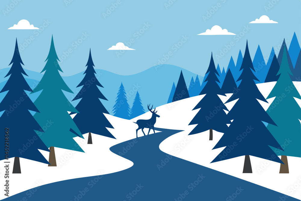 Fototapeta premium winter landscape with trees